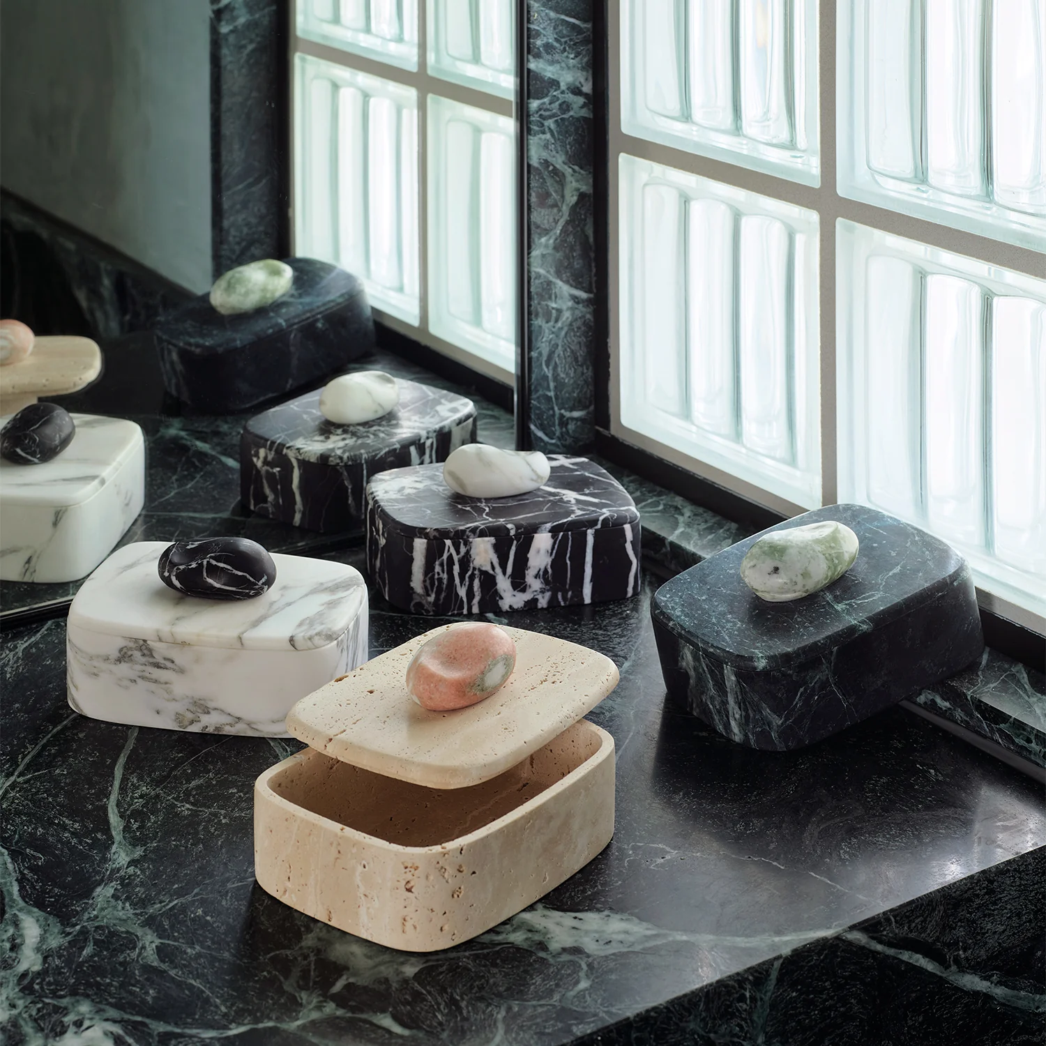 greg natale | pietra box | travertine + rose marble - Image 2