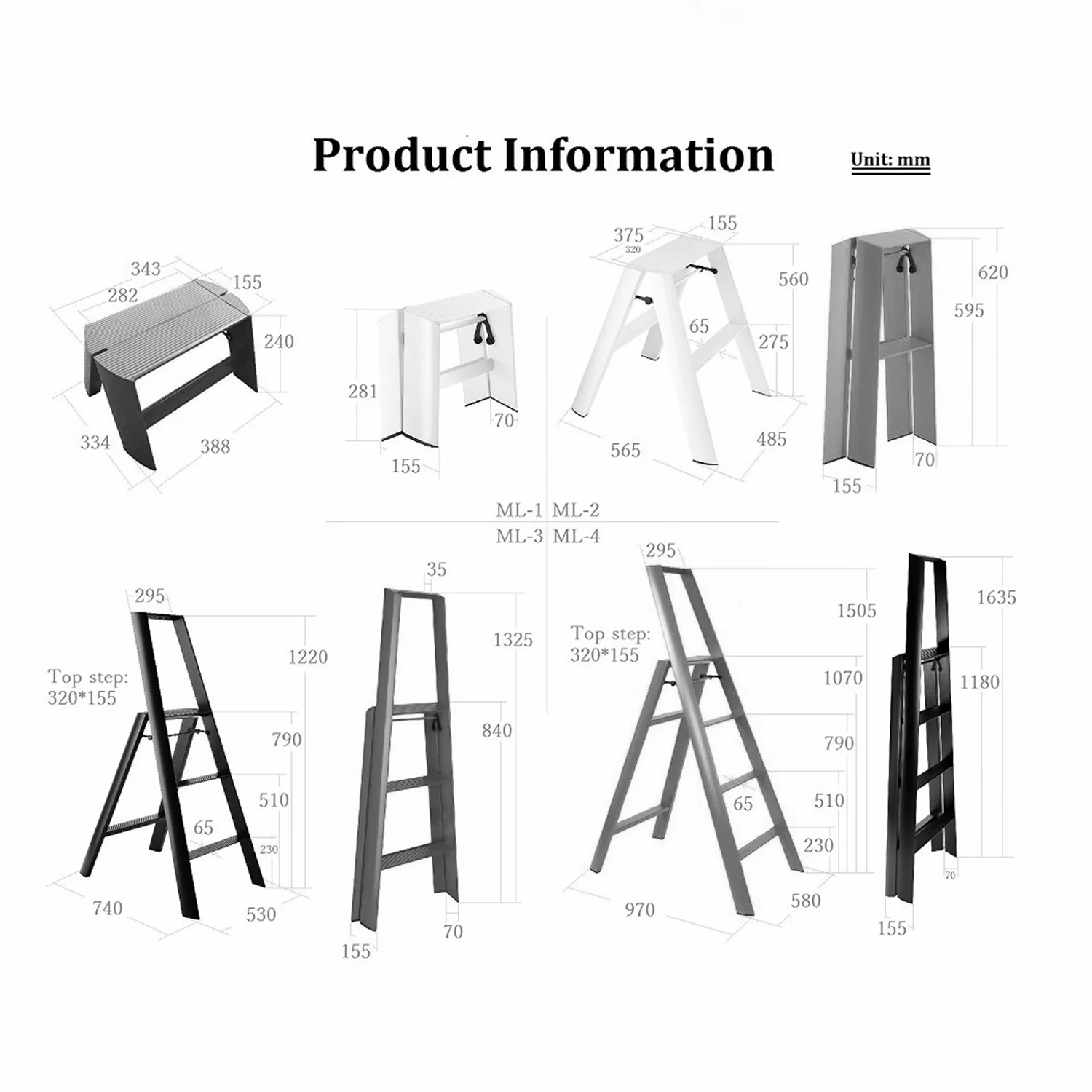 hasegawa | lucano 2 step ladder | peach brown - Image 8