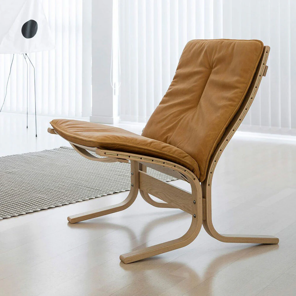 hjelle | siesta fiora 307 chair | low back | oak + rustical tan leather - Image 2