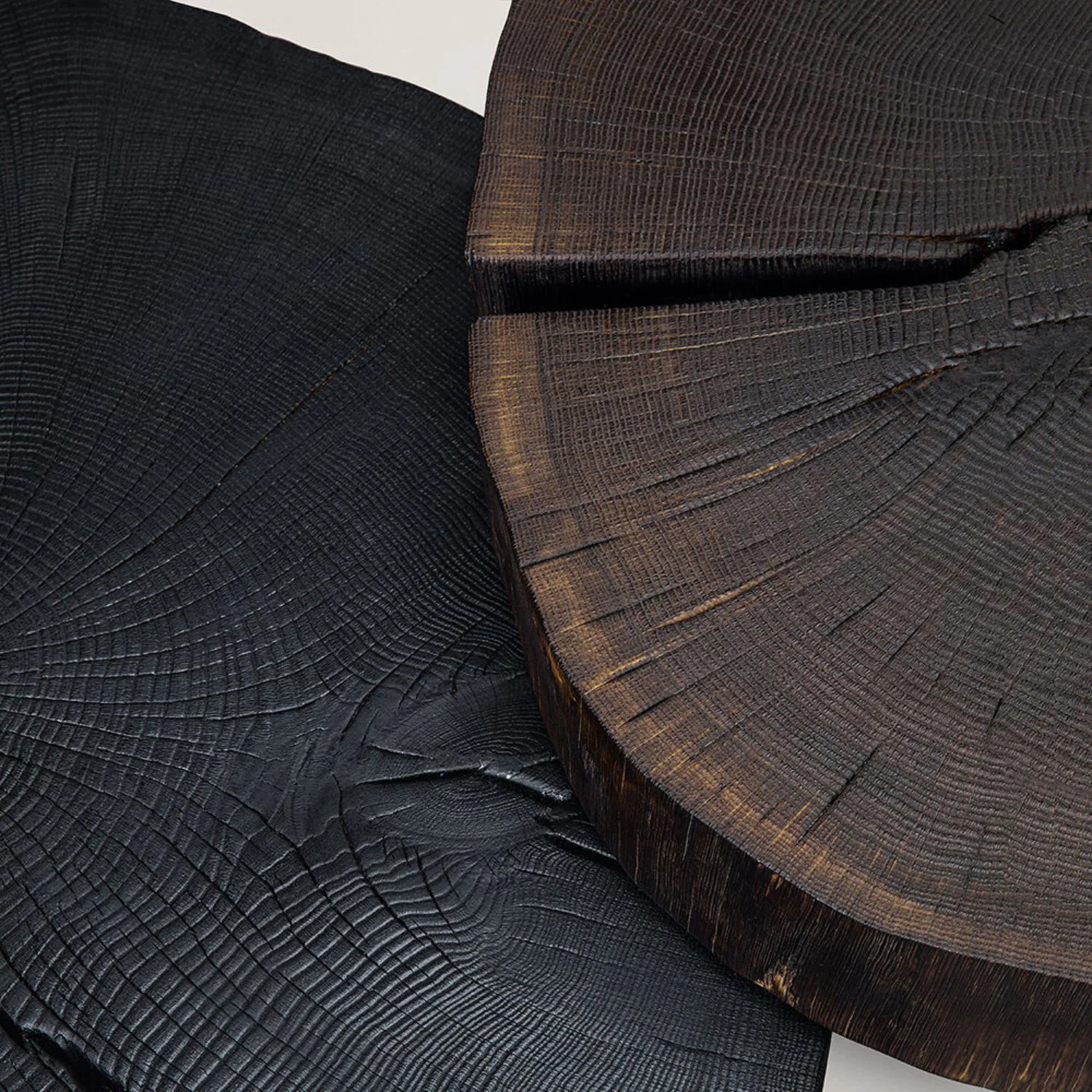 janua | bc 05 stomp table | 40-50cm | charburned oak shade brown + crude steel glaze - Image 6