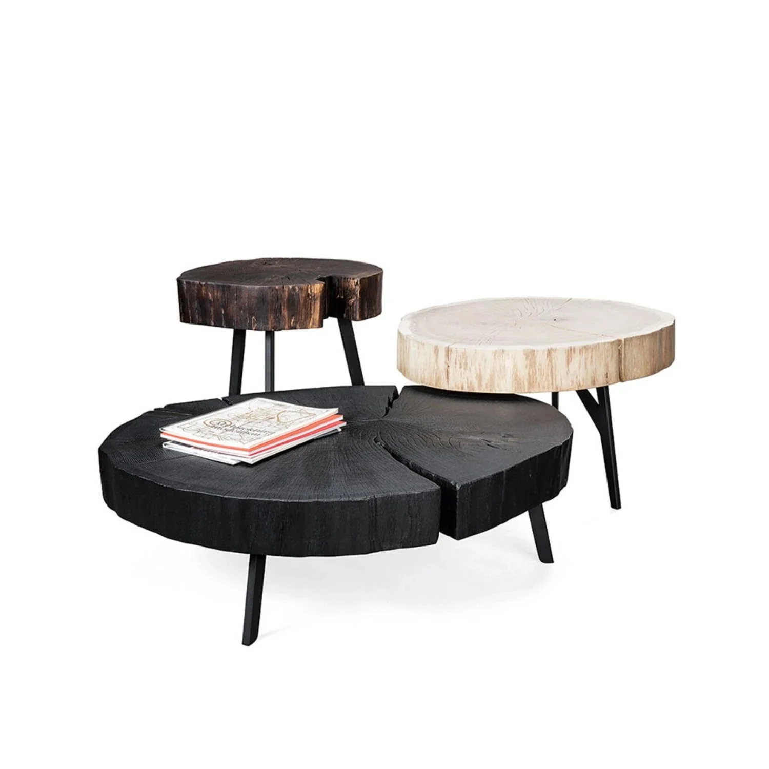 janua | bc 05 stomp table | 40-50cm | charburned oak shade brown + crude steel glaze - Image 7