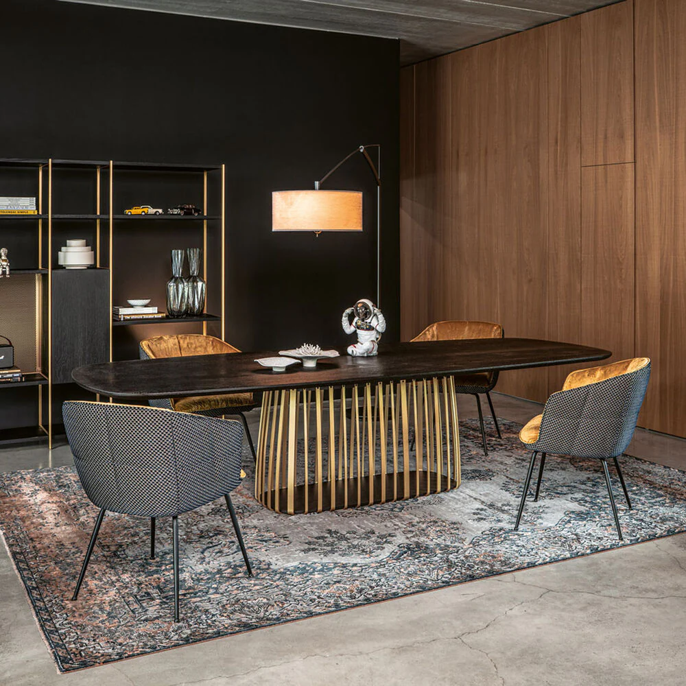 janua | bc 07 basket table boat shape | charburned larch + black base 280x120cm - Image 6