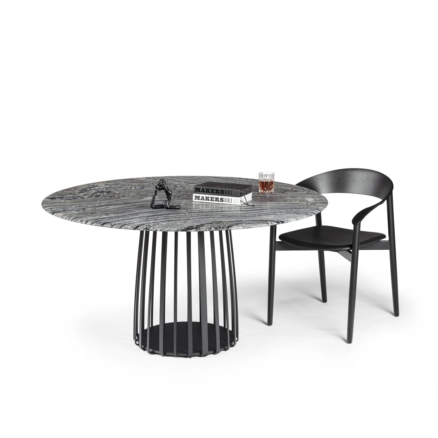 janua | bc 07 basket table round | rainforest green stone + black base 110cm - Image 9