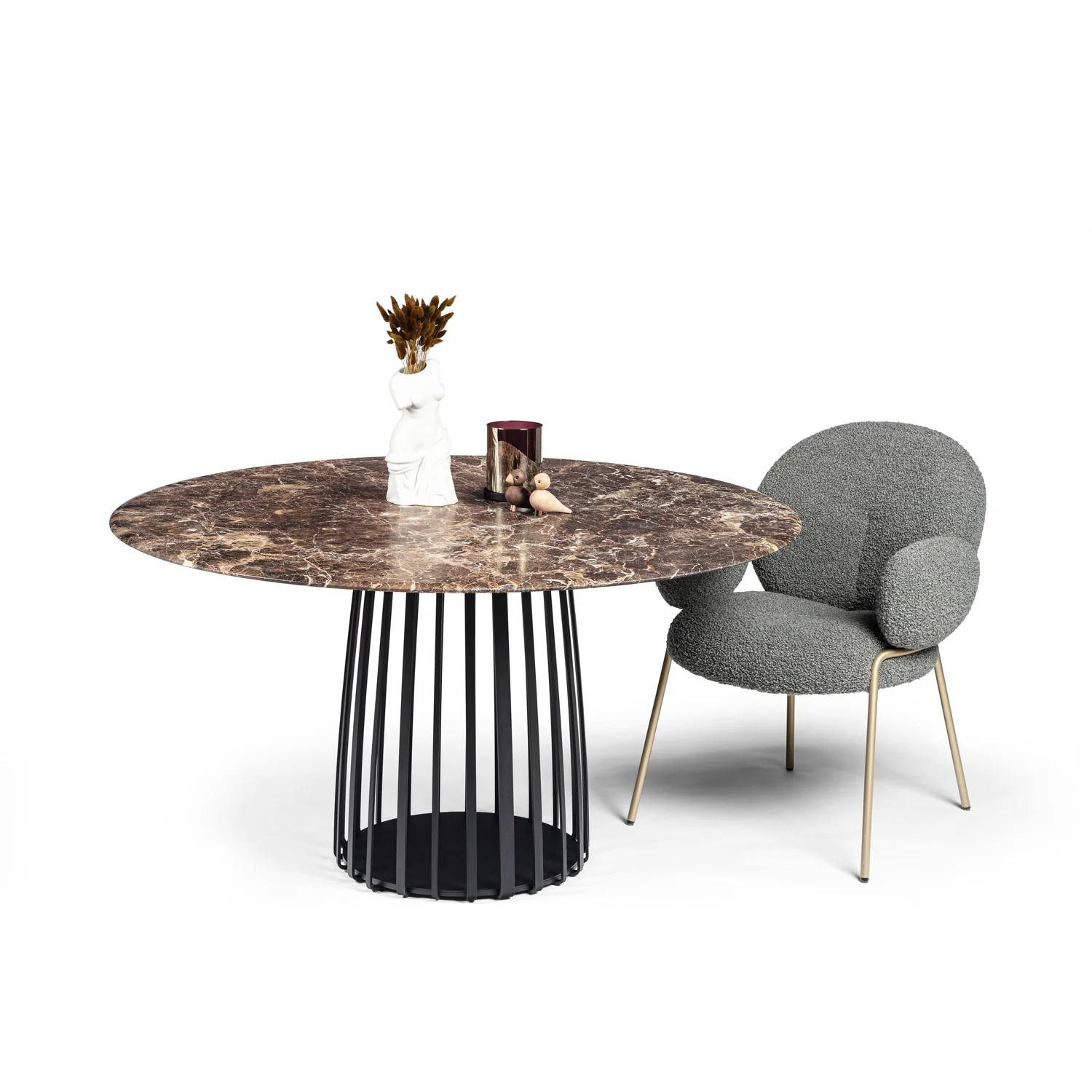 janua | bc 07 basket table round | rainforest green stone + black base 110cm - Image 8