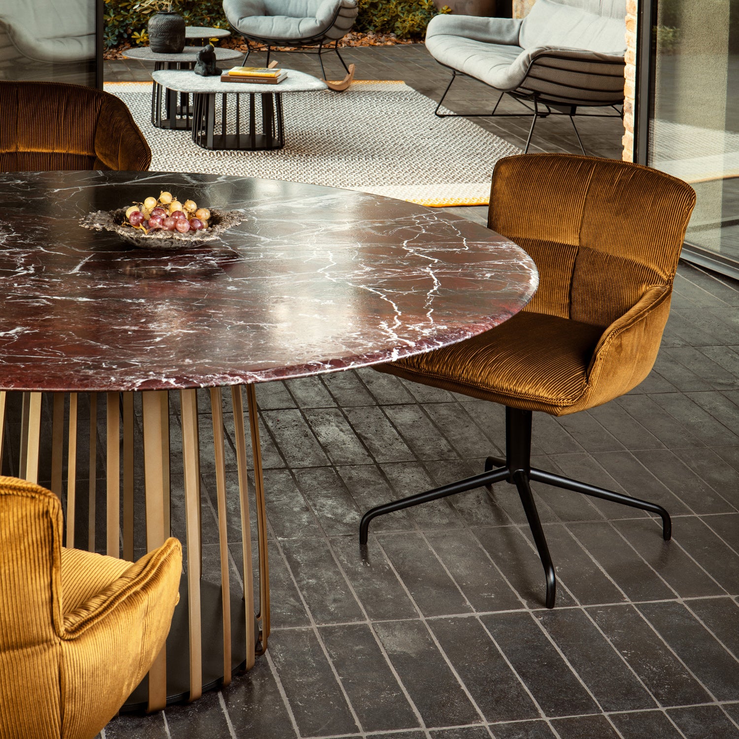 janua | bc 07 basket table round | rainforest green stone + black base 110cm - Image 6