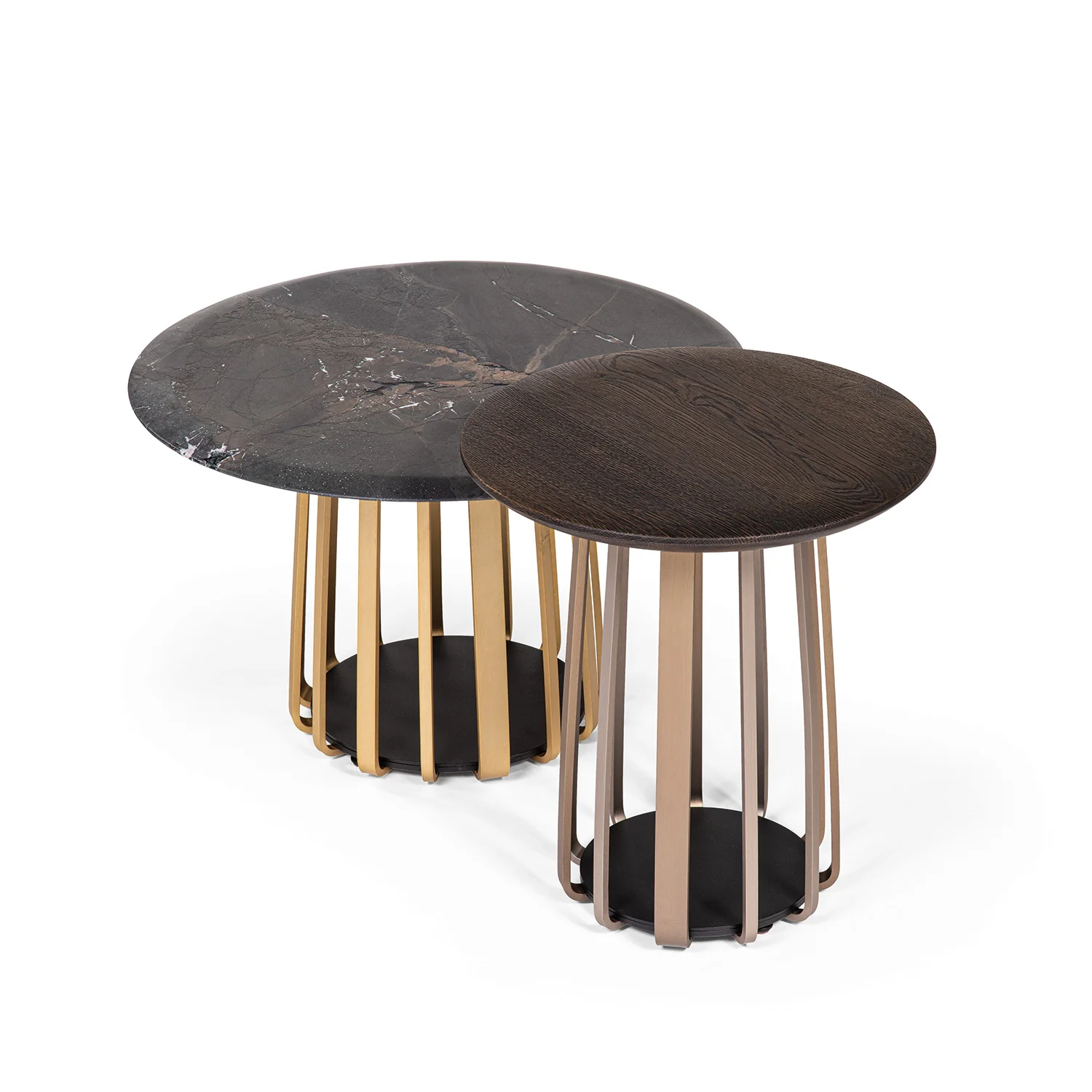 janua | bc 09 basket coffee table round | infinity stone + brass base - Image 5