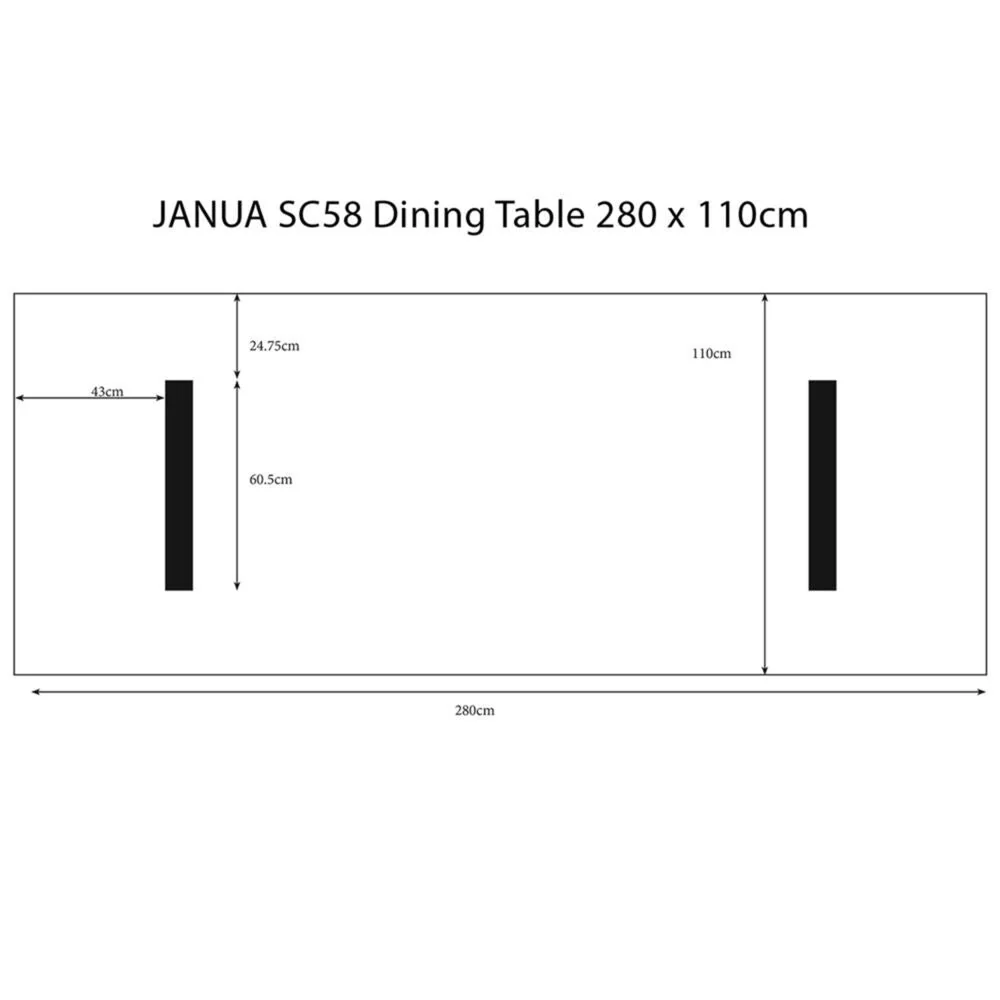 janua | sc 58 table | white pigmented oak + black base 280x110cm - Image 6