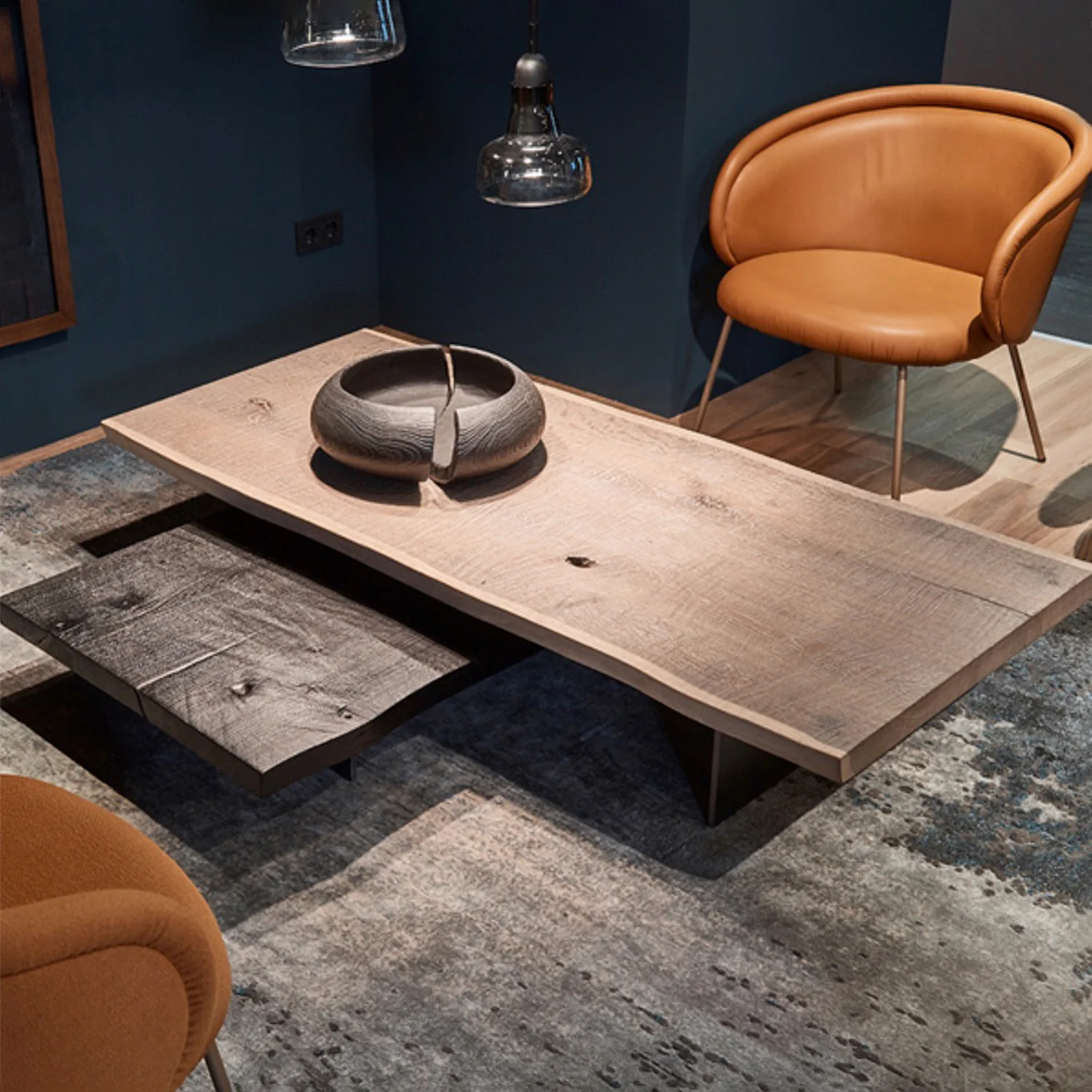 janua | sk 03 coffee table | white smoked oak + black base 160x80cm - Image 2