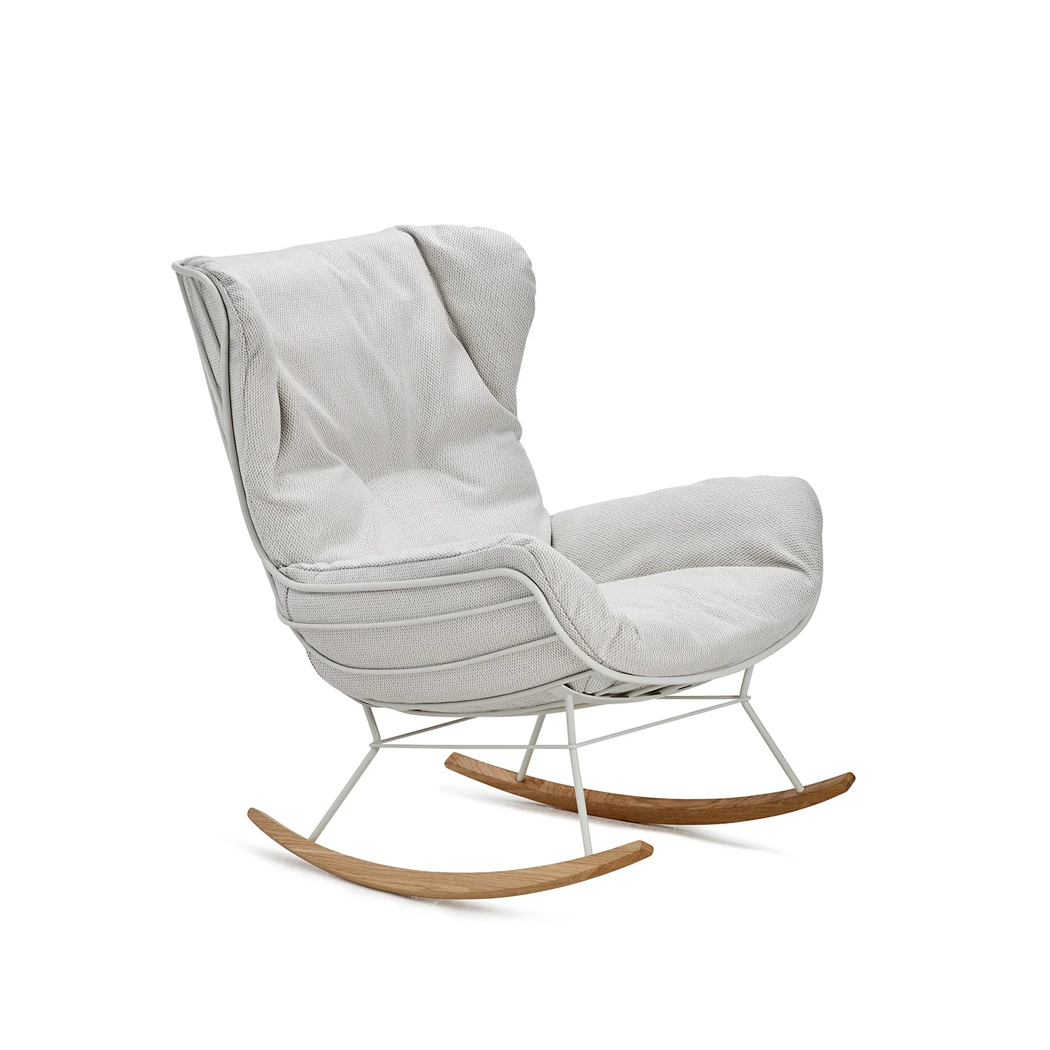 freifrau | leyasol outdoor wingback rocking chair | lopi beldi + grey white frame