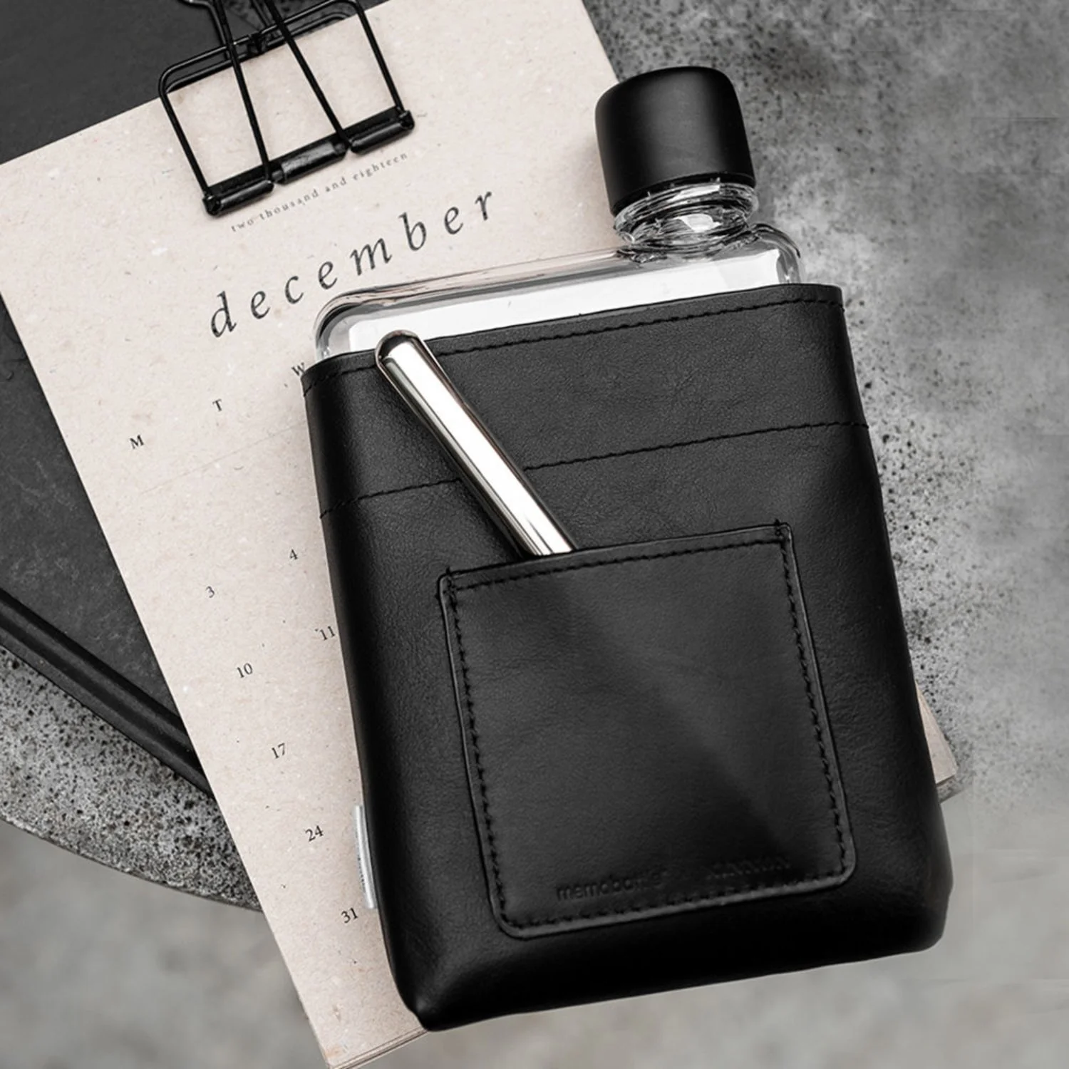 memobottle | sleeve A6 leather | black - LC - Image 4