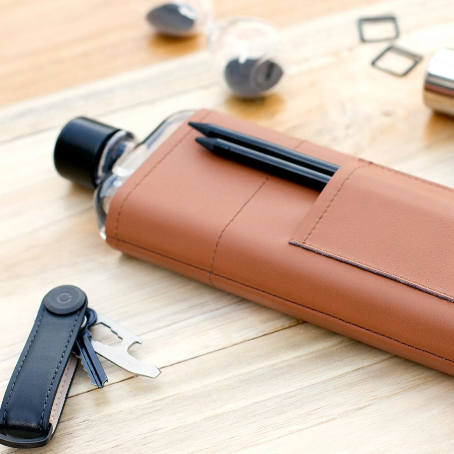 memobottle | sleeve slim leather | tan - LC - Image 5