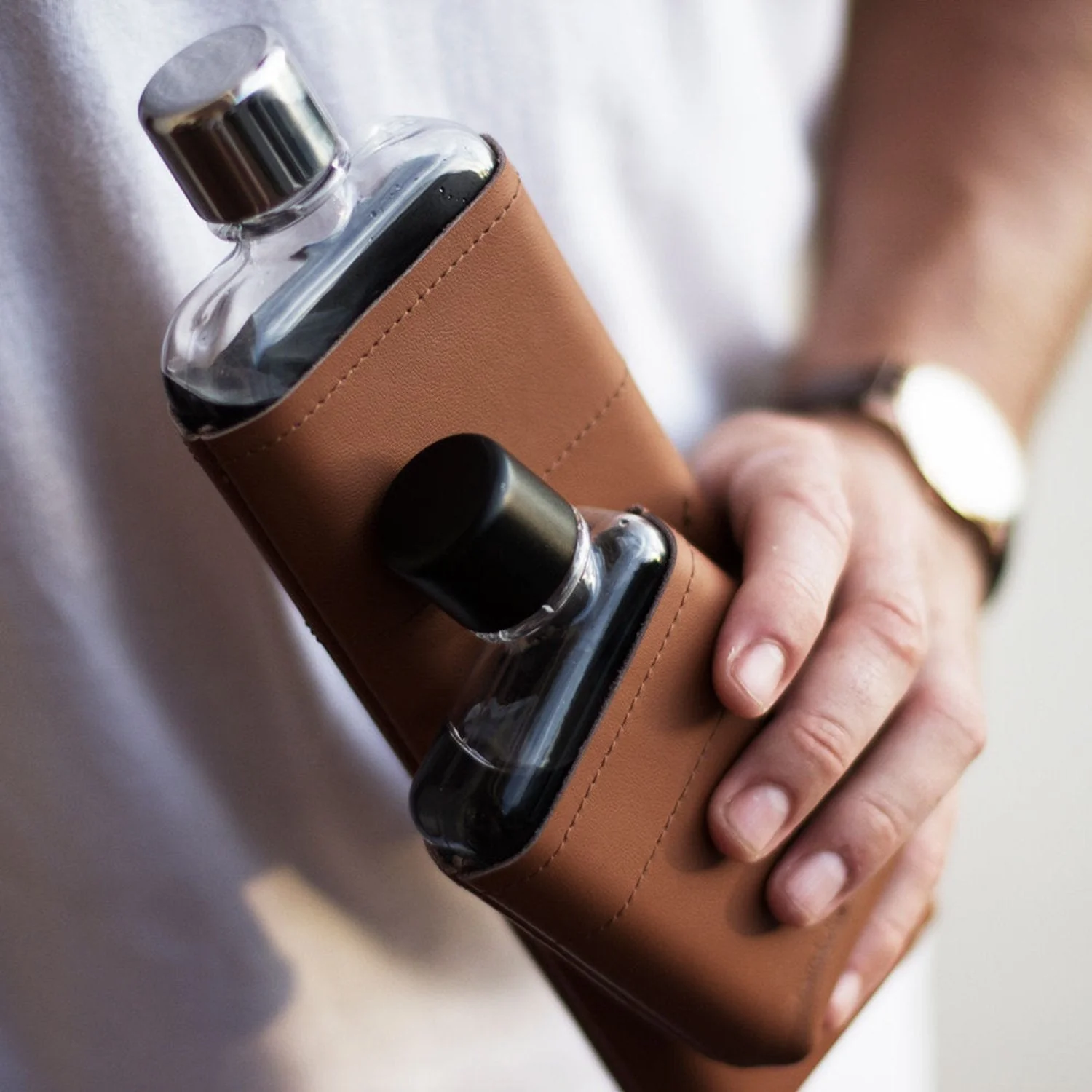 memobottle | sleeve slim leather | tan - LC - Image 7