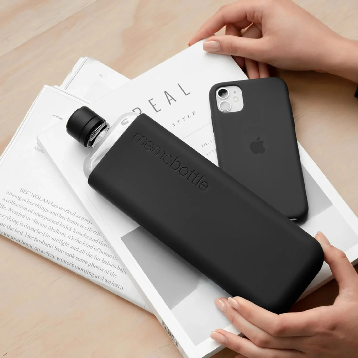 memobottle | sleeve slim silicone | black ink - LC - Image 2