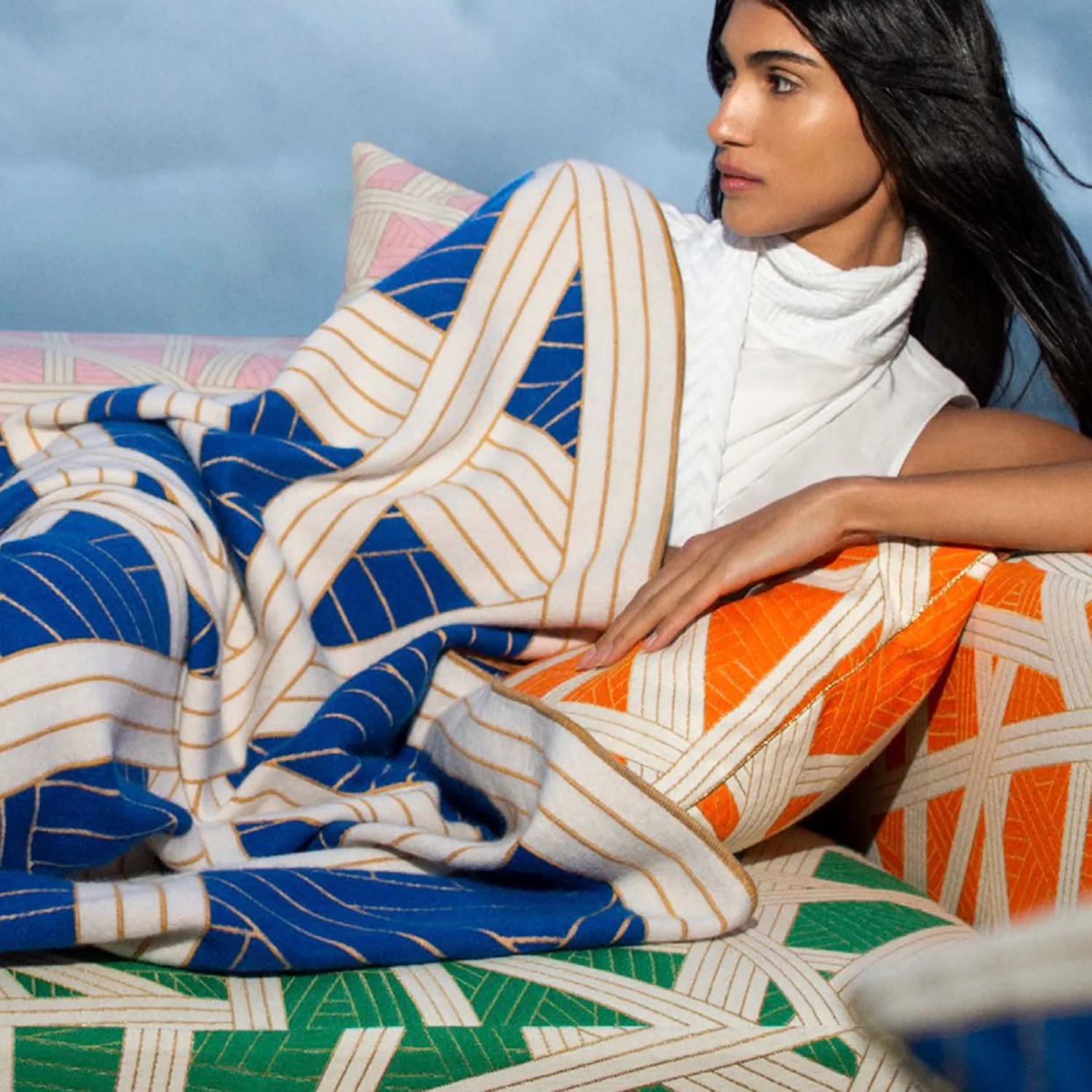 missoni home | nastri cushion 50cm | colour 591 - Image 2