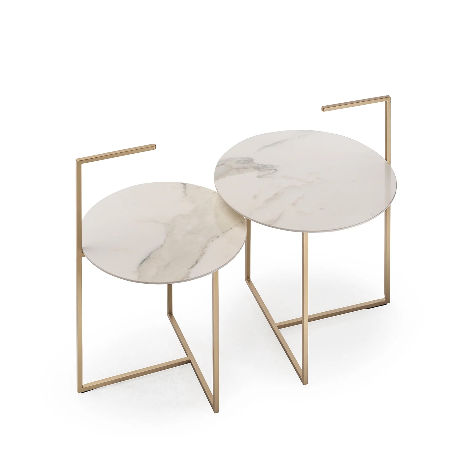 moeller design | CARRY side table | white calacatta ceramic + gold frame - Image 10