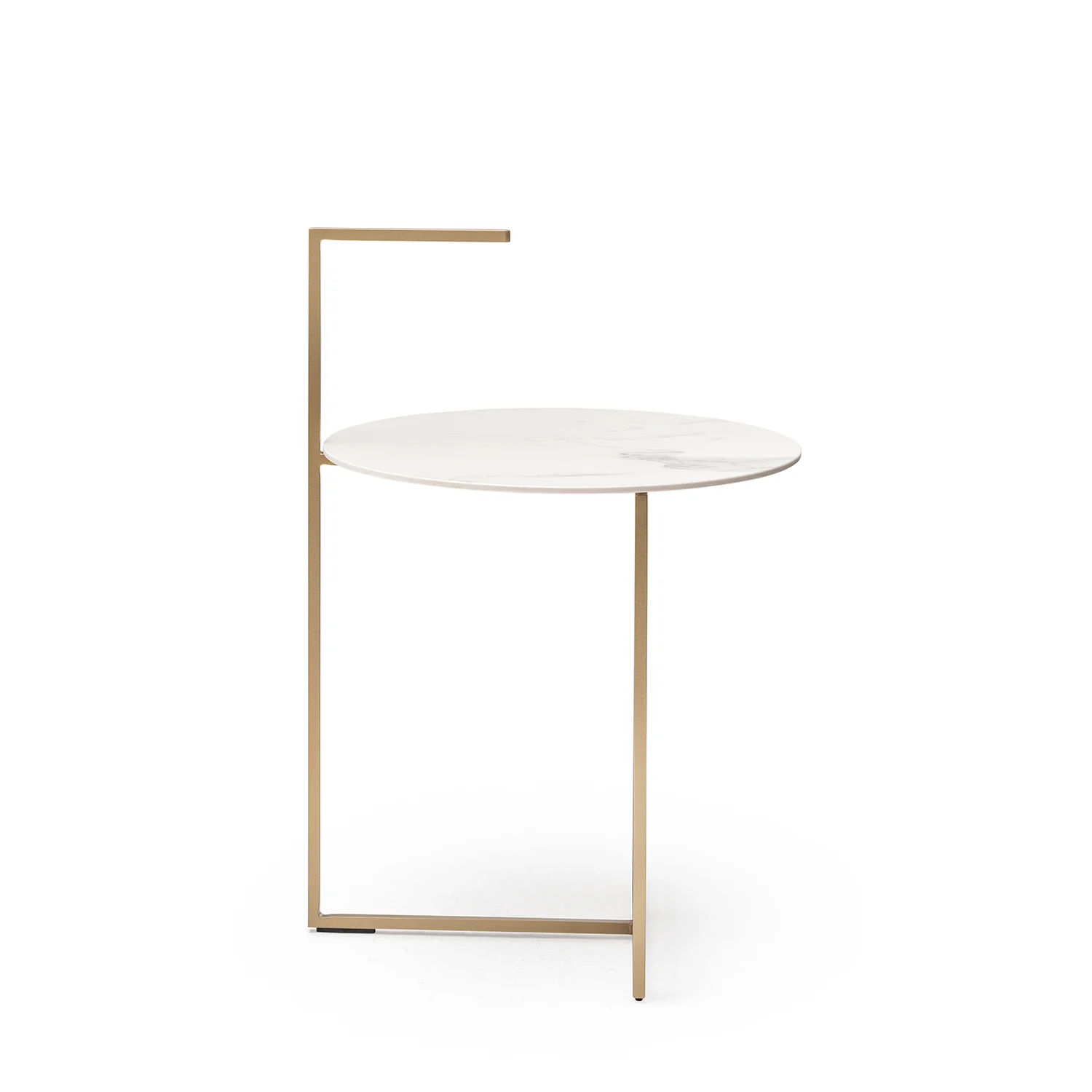 moeller design | CARRY side table | white calacatta ceramic + gold frame - Image 3