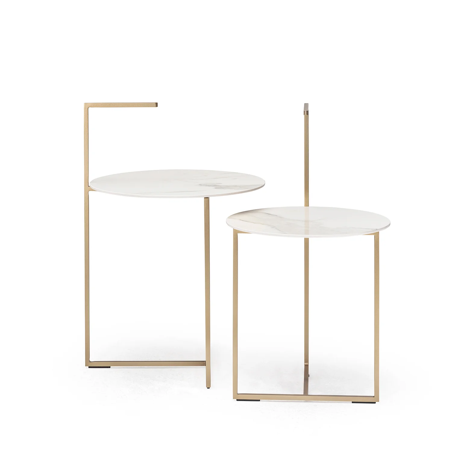 moeller design | CARRY side table | white calacatta ceramic + gold frame - Image 9