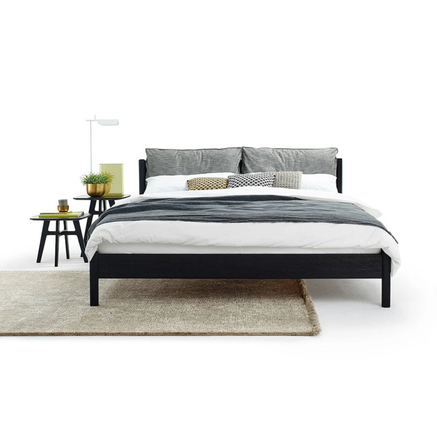 moeller design | LIV king bed | stained oak + black leather - Image 10