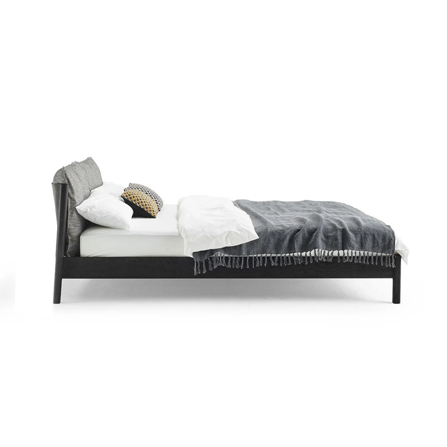 moeller design | LIV queen bed | stained oak + black leather - Image 5