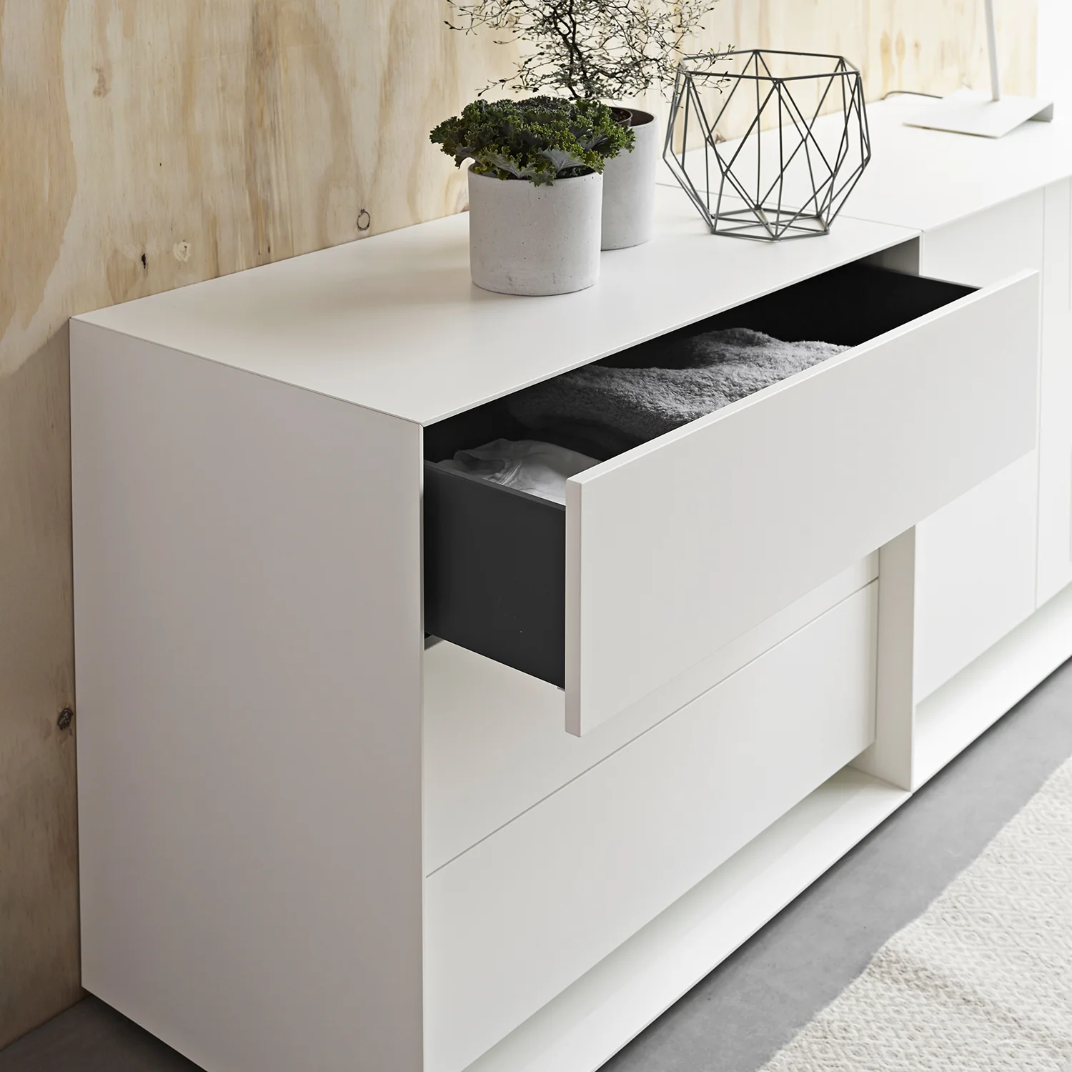 moeller design | RAG BOX K120 | chest with 3 drawers | black + mud grey - Image 3