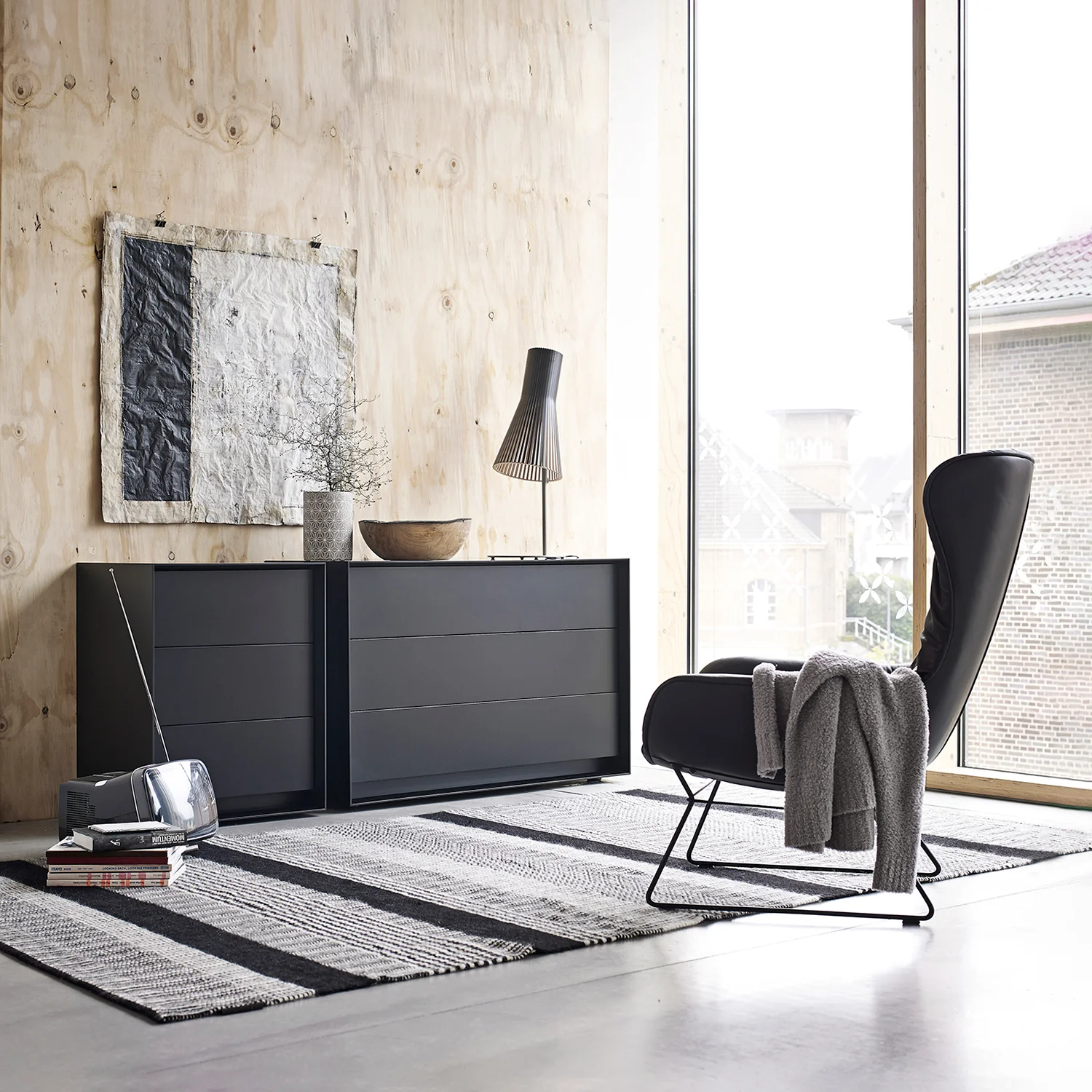 moeller design | RAG BOX K120 | chest with 3 drawers | black + mud grey - Image 4