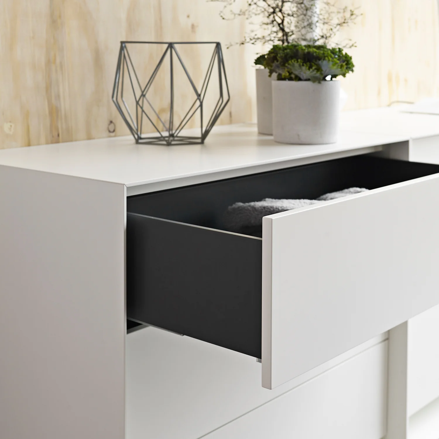 moeller design | RAG BOX K120 | chest with 3 drawers | black + mud grey - Image 5