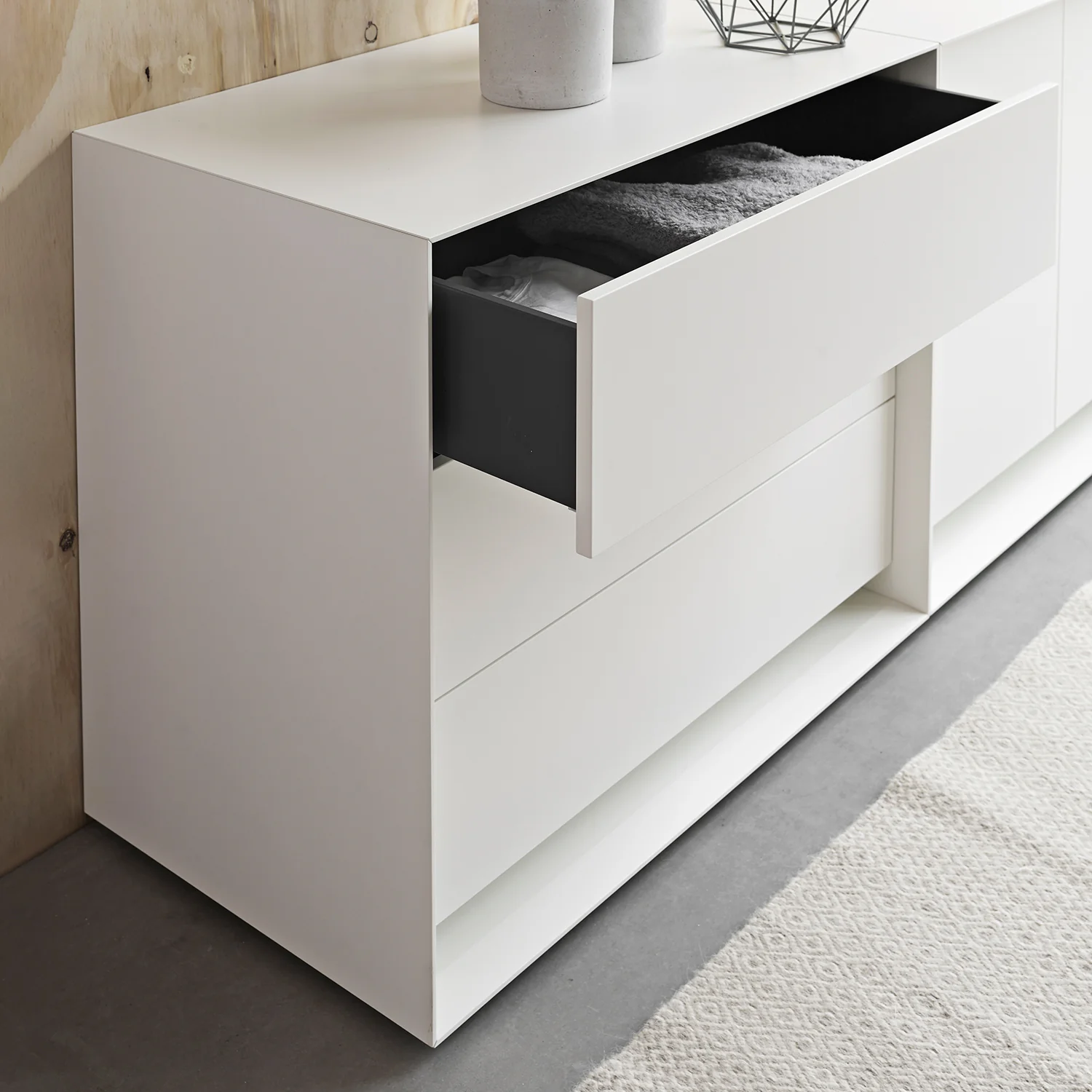 moeller design | RAG BOX K120 | chest with 3 drawers | black + mud grey - Image 7