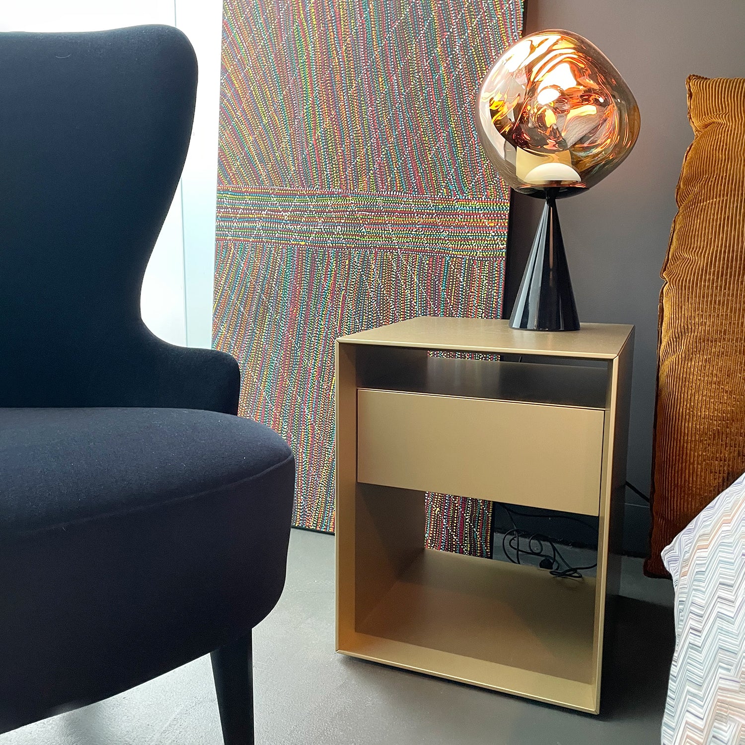 moeller design | RAG BOX K40 | chest with 1 drawer | metallic gold - Image 2