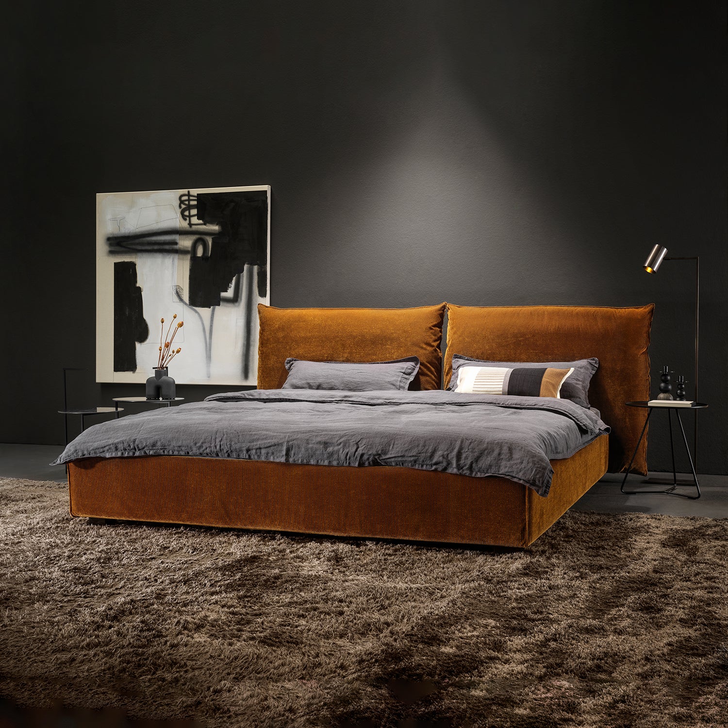 moeller design | ROSE king bed with adjustable headrest | charmelle cord 52 - Image 2