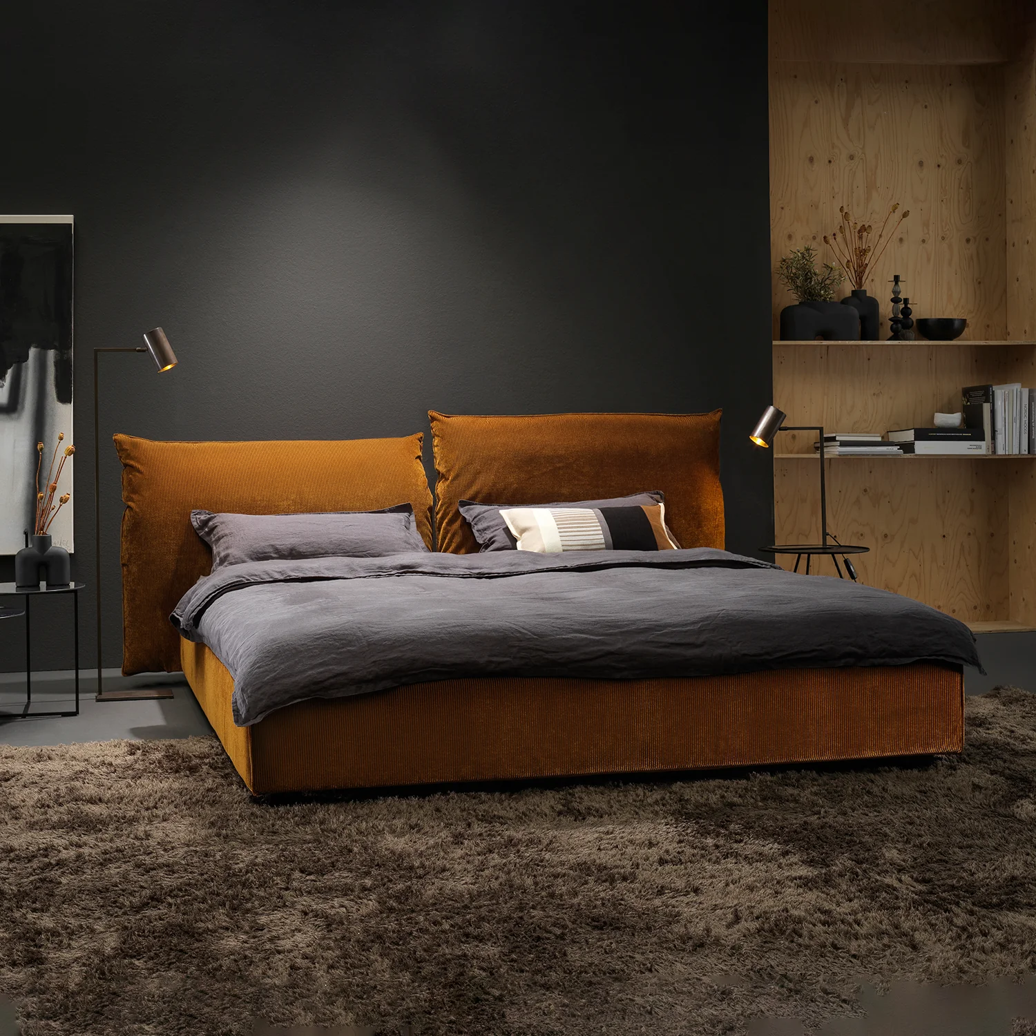 moeller design | ROSE king bed with adjustable headrest | charmelle cord 52 - Image 6