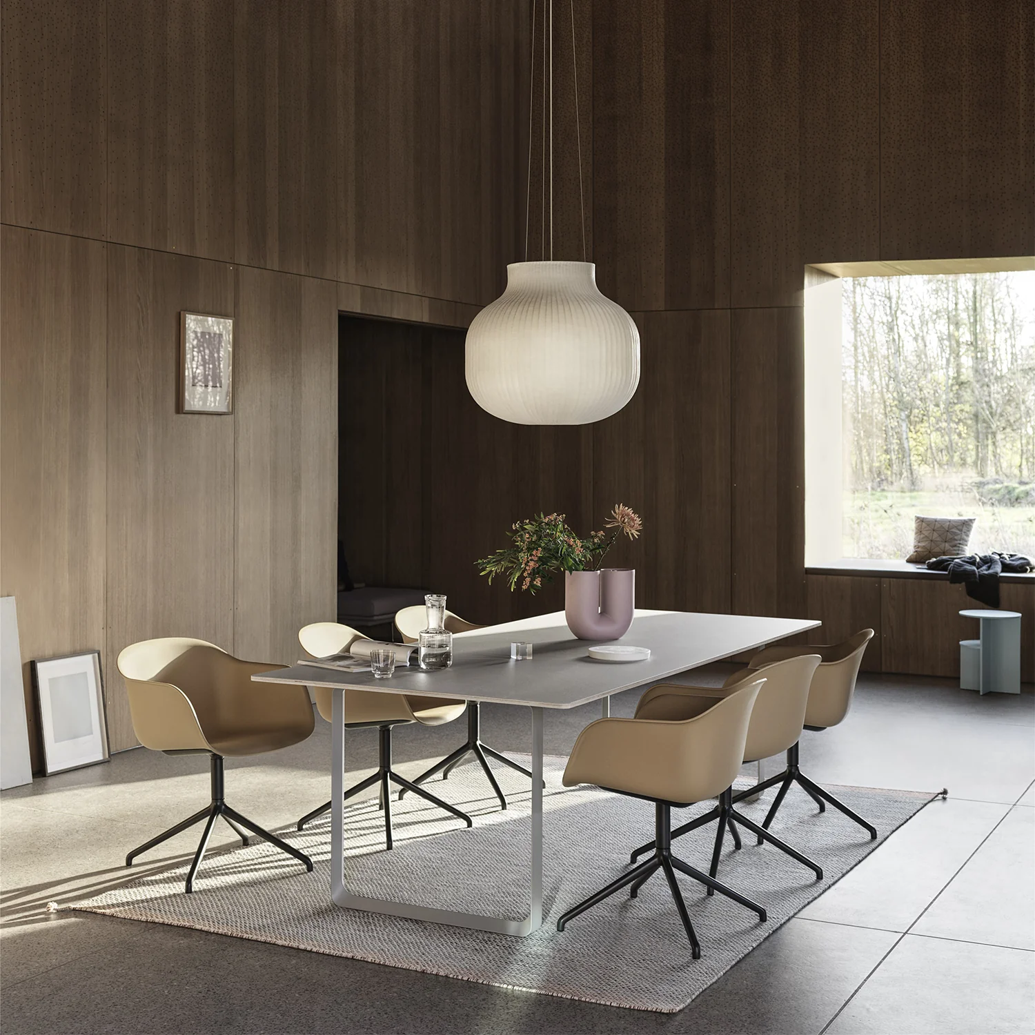 muuto | 70/70 table | grey linoleum + white base 225x90cm - Image 4