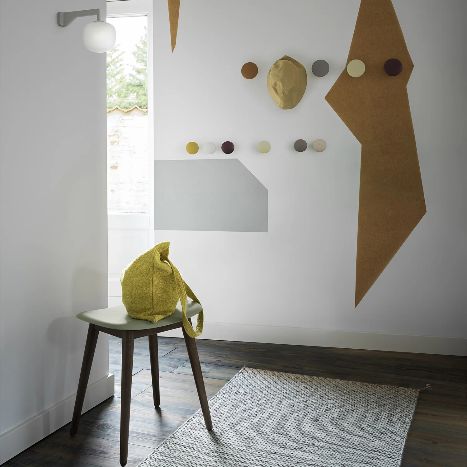 muuto | fiber stool | wood base | natural white recycled + oak - Image 2
