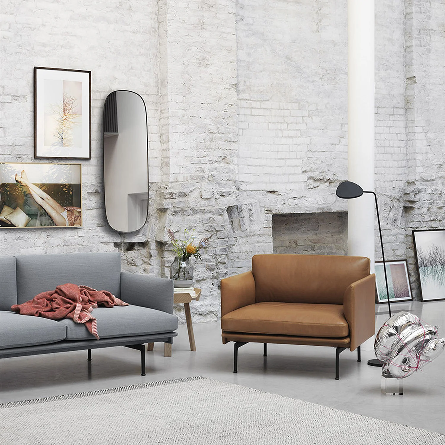 muuto | framed mirror | taupe + taupe glass | large - Image 7