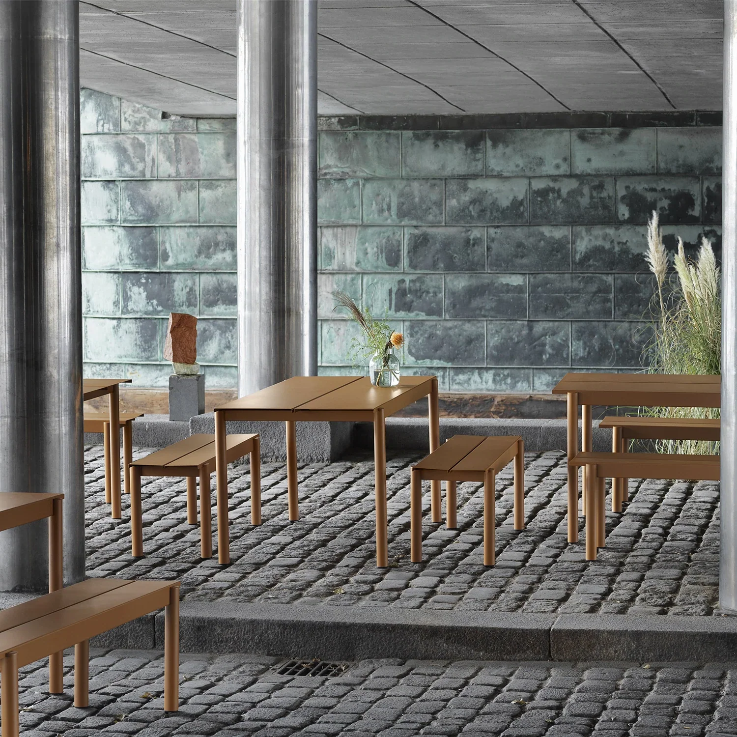 muuto | linear steel bench | burnt orange 170cm - Image 9
