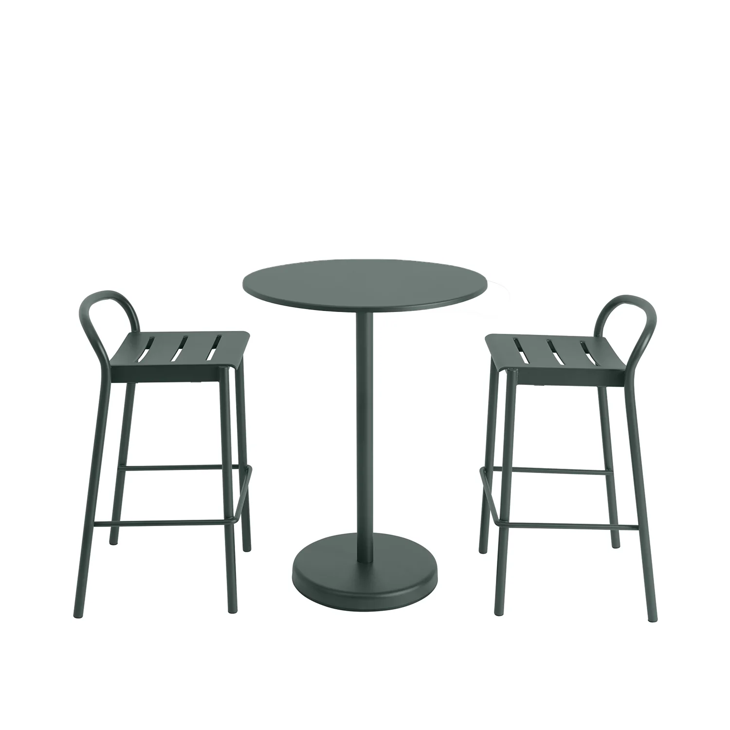 muuto | linear steel cafe table round | dark green 70x95cm - Image 3