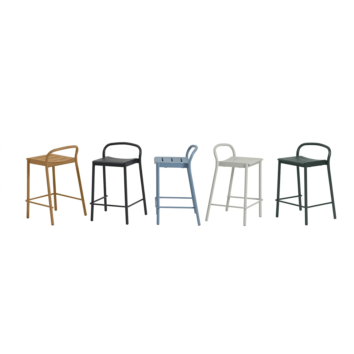 muuto | linear steel counter stool | grey 65cm - Image 7