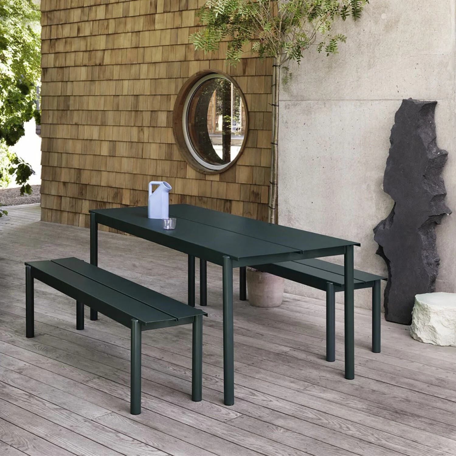 muuto | linear steel table | dark green 140x75cm - Image 2