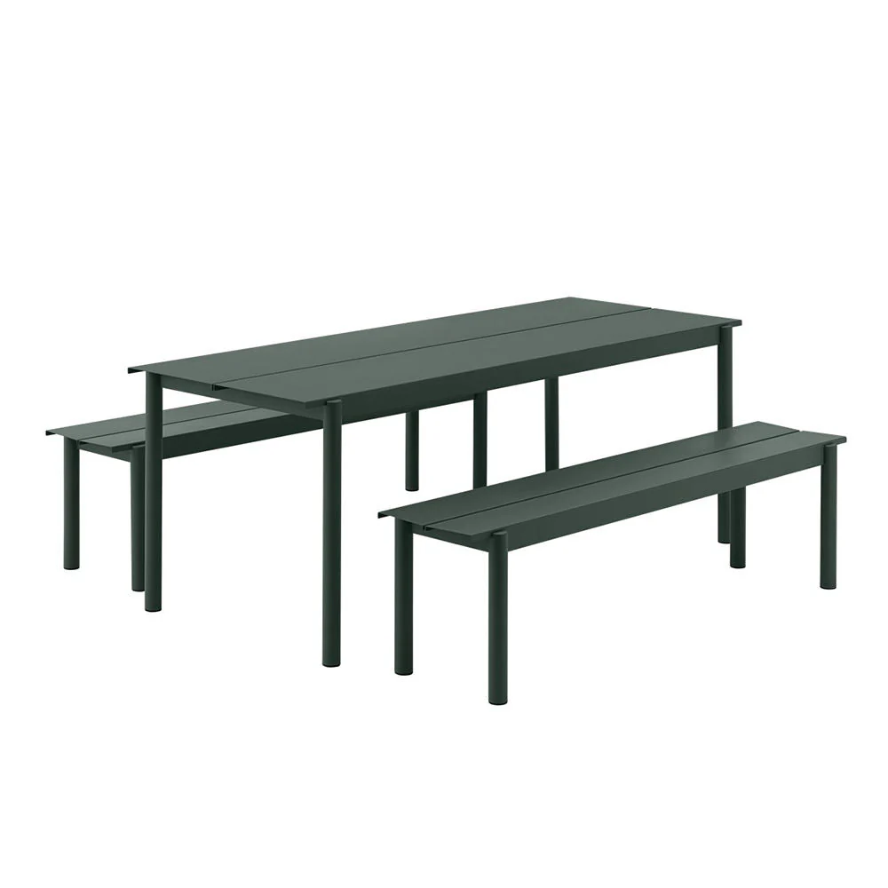 muuto | linear steel table | dark green 200x75cm - Image 4