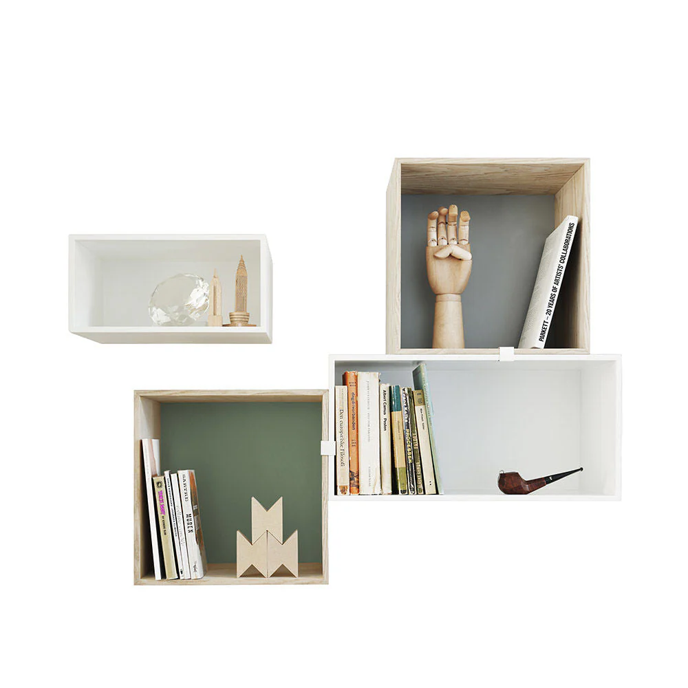 muuto | mini stacked storage system | module with backboard | medium oak + grey ~ DC - Image 2