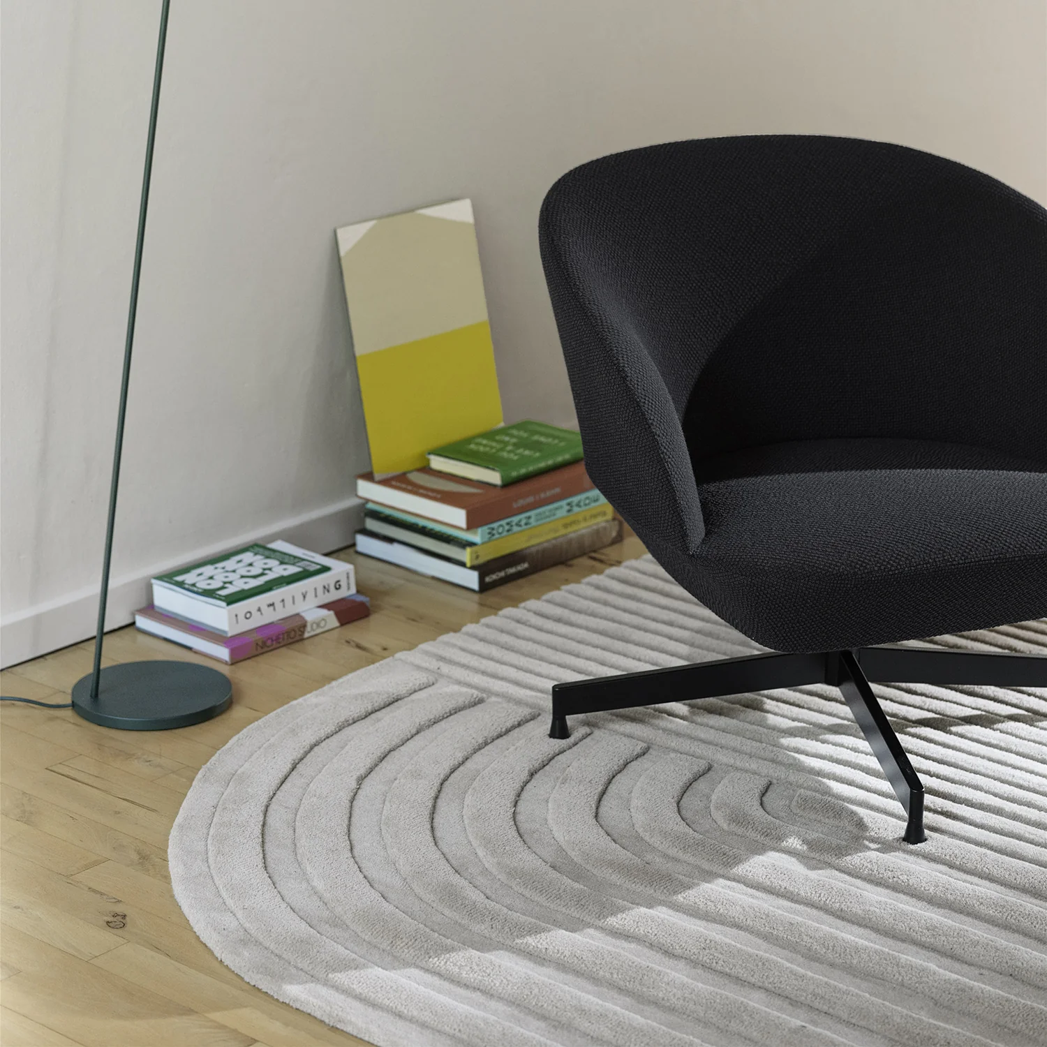 muuto | oslo lounge chair | swivel base | twill weave 990 + black legs ~ DC - Image 3