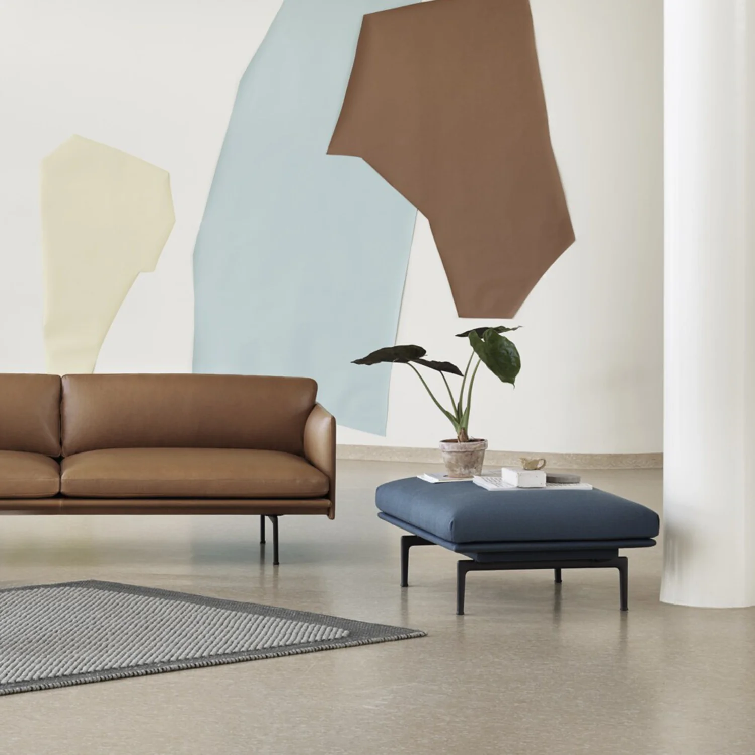muuto | outline pouf | refine leather stone - Image 2