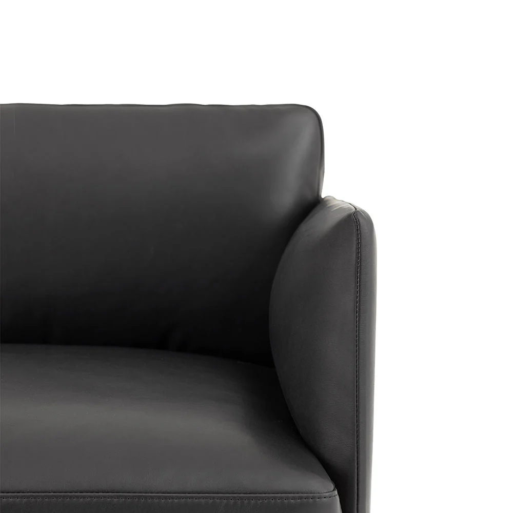 muuto | outline sofa 2 seater | refine leather black - Image 3