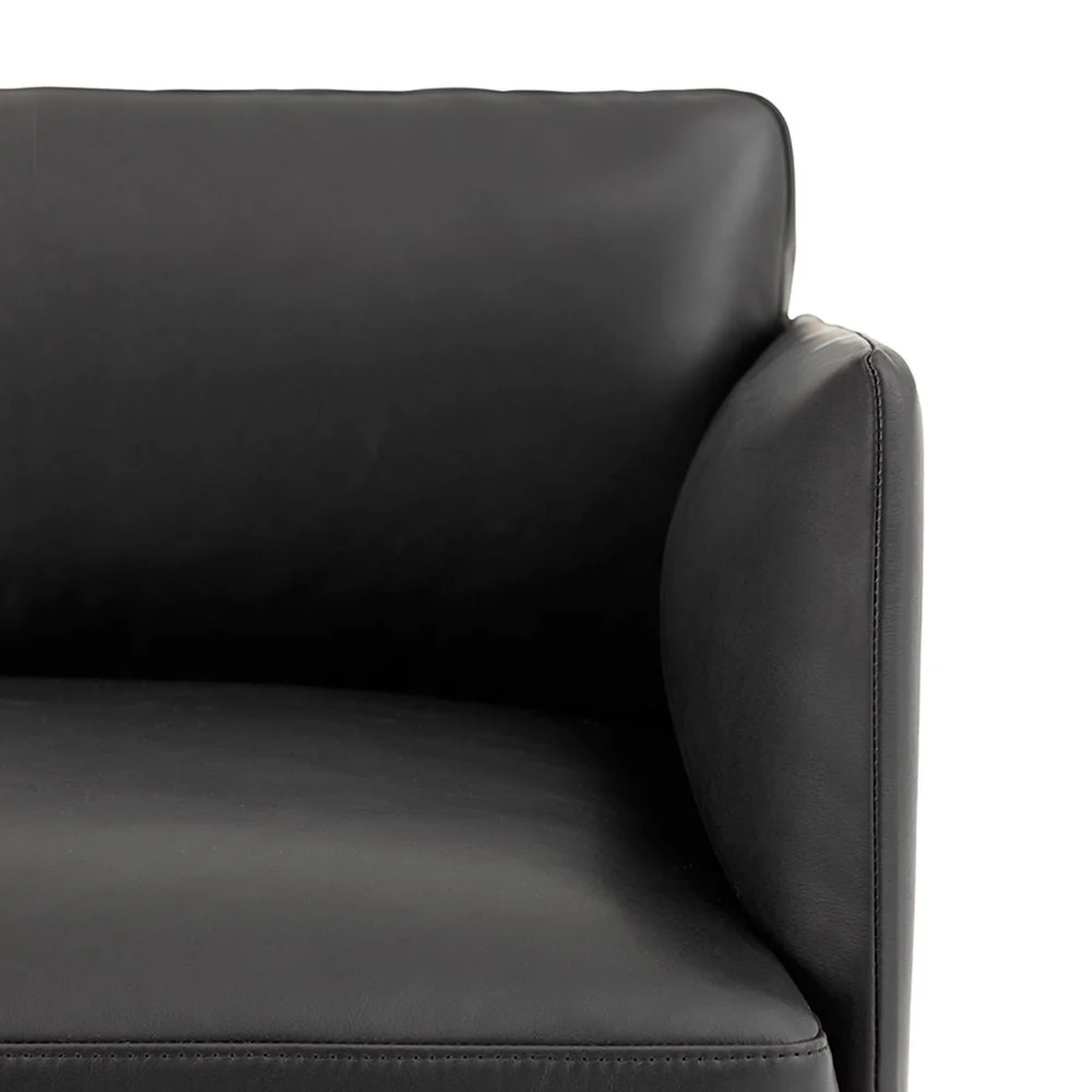 muuto | outline sofa 3 seater | refine leather black - Image 3