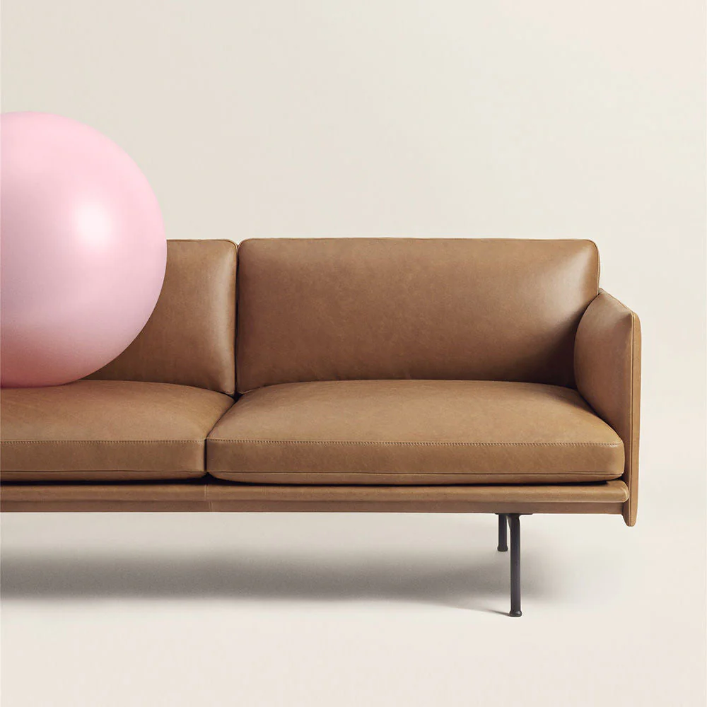 muuto | outline sofa 3 seater | refine leather cognac - Image 7