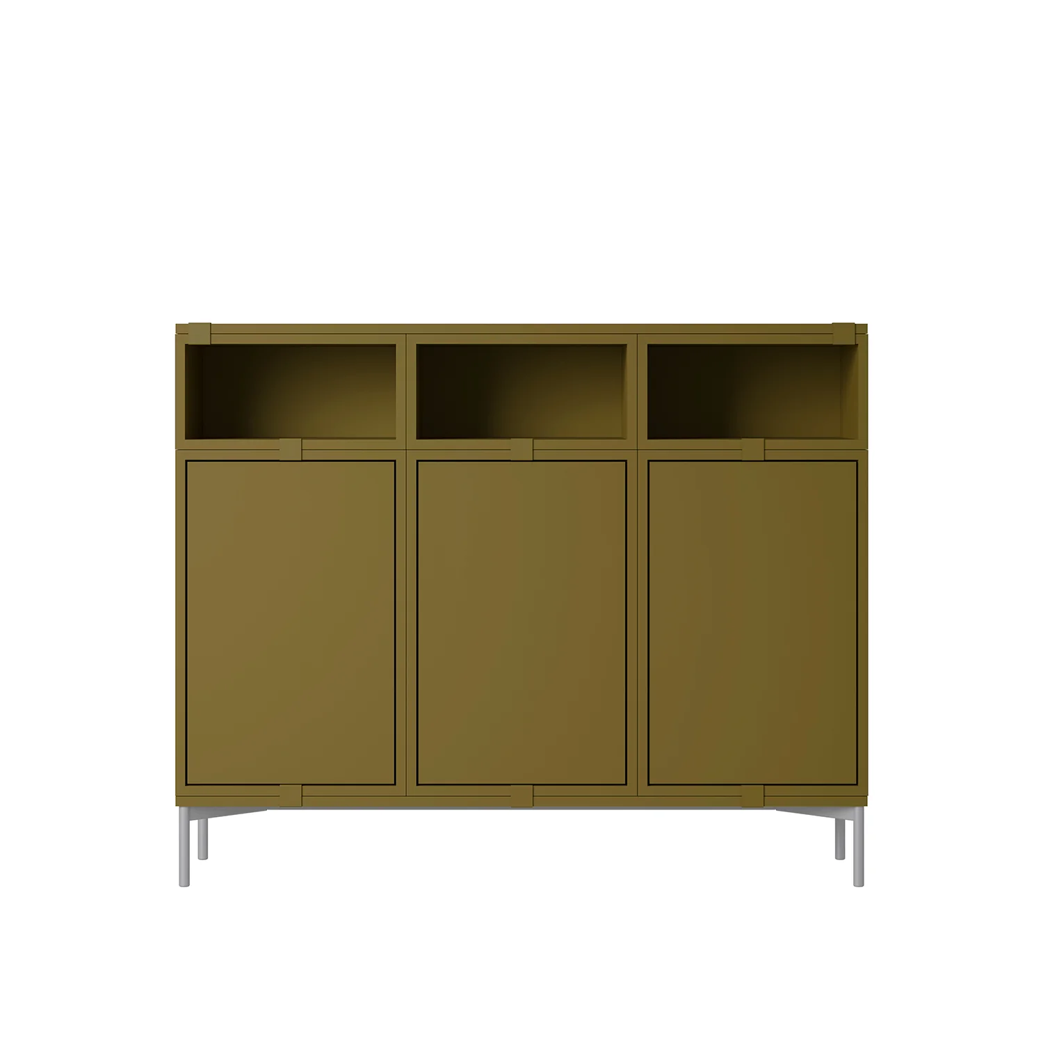 muuto | stacked storage system | podium with tube base 131cm | brown green + grey - Image 5