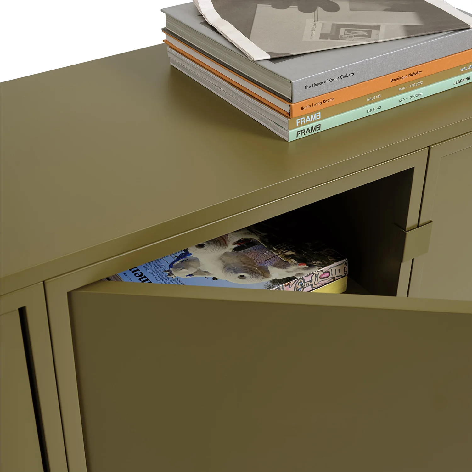 muuto | stacked storage system | shelf for module with door | brown green - Image 2