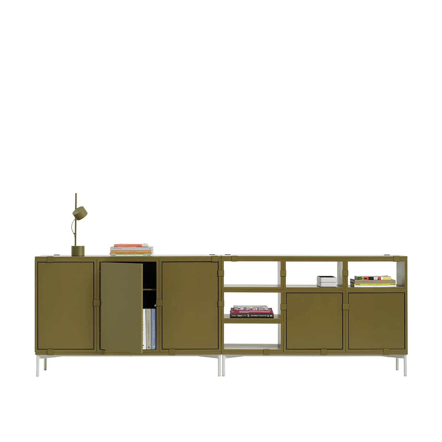 muuto | stacked storage system | shelf for module with door | brown green - Image 6