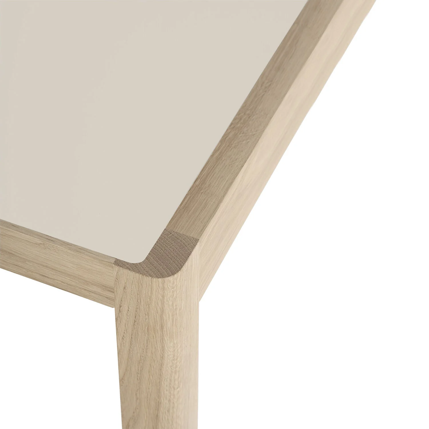 muuto | workshop table | oak + warm grey linoleum 130x65 - Image 3