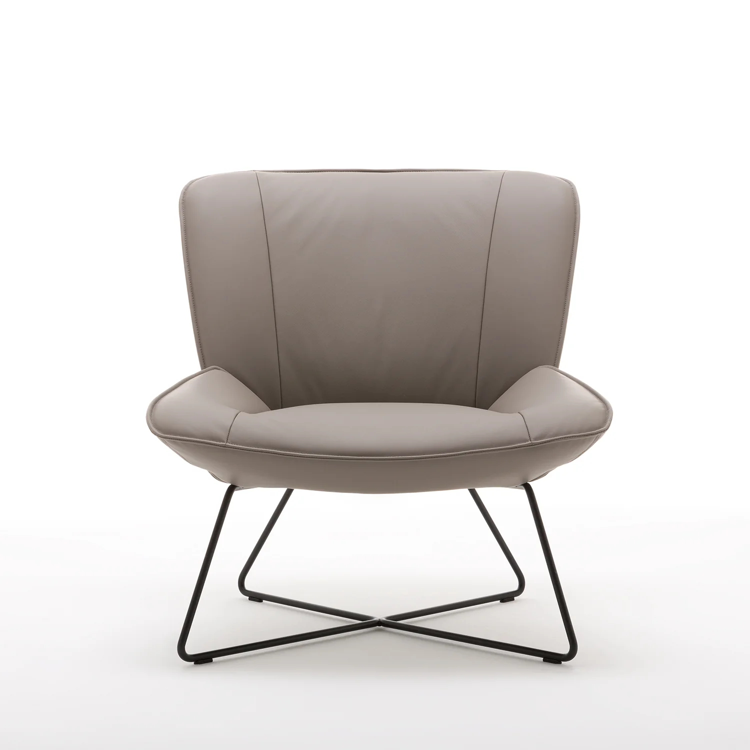 rolf benz | 383 armchair | leather beige grey 42.402 + umbra grey frame - Image 4