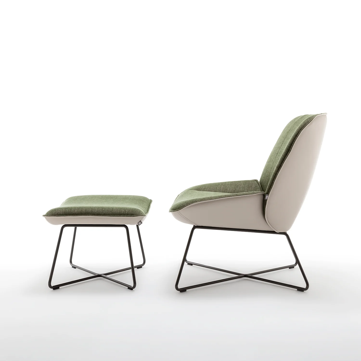 rolf benz | 383 footstool | leather beige grey 42.402 + umbra grey frame - Image 10